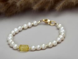Perlų apyrankė su gintaru