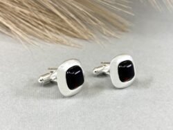 Gintarinės sąsagos vyrams su sidabru