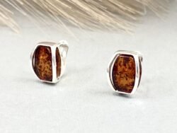 Gintariniai auskarai su sidabru