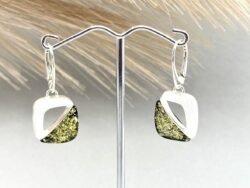 Gintariniai auskarai su sidabru