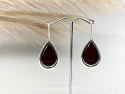 Gintariniai auskarai su sidabru