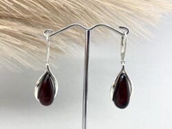 Gintariniai auskarai su sidabru